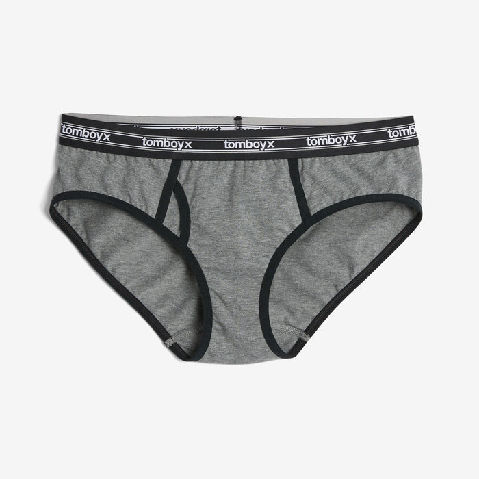 Iconic Briefs - Charcoal Retro Logo
