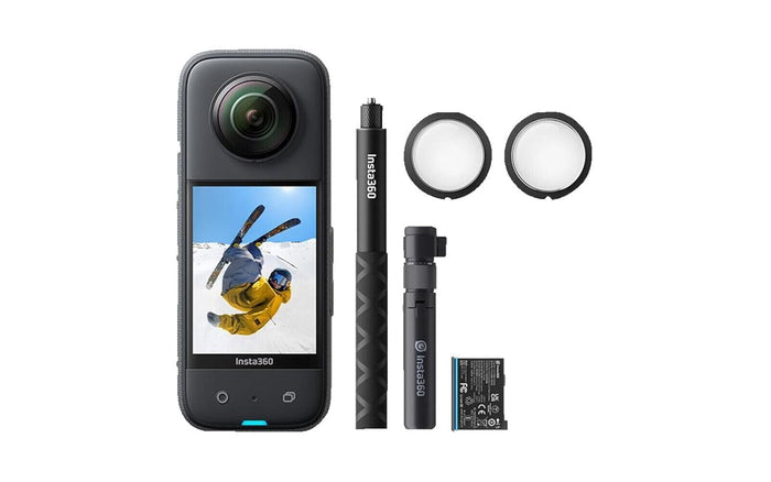 insta360 X3 Action Camera, 5.7K 360 Capture, Optical Zoom 3X, 72 MP 360 Photo, Black - Unboxify