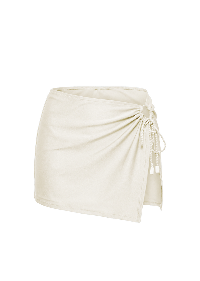 White wrap skirt on a white background