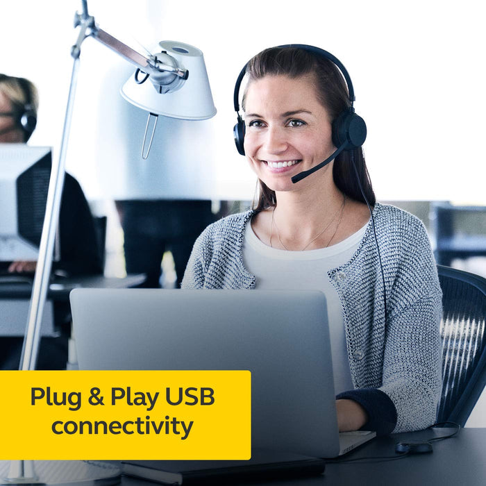 Jabra Evolve 20 Stereo Headset with noice canceling mic, Connect to Mobile/Tablet via USB-C/A, Lightweight Headband - Unboxify