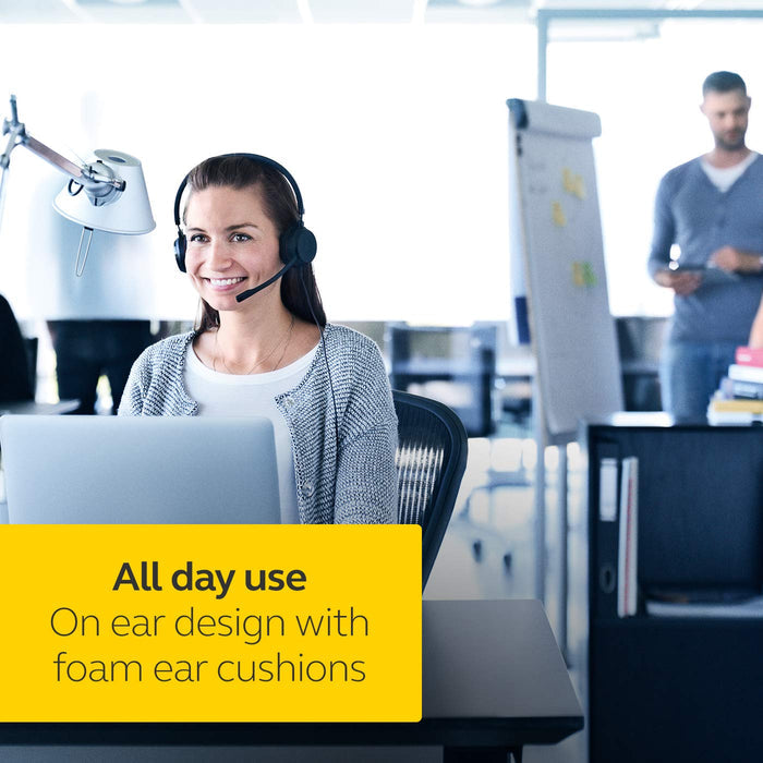 Jabra Evolve 20 Stereo Headset with noice canceling mic, Connect to Mobile/Tablet via USB-C/A, Lightweight Headband - Unboxify