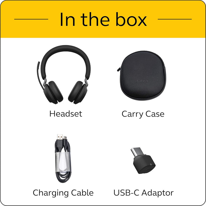 Jabra Evolve2 65 UC Wireless Bluetooth On Ear Headphone with Mic (BRAND NEW/SEALED) - Unboxify