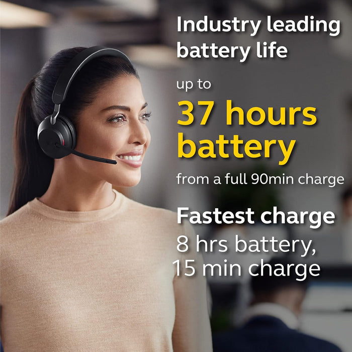 Jabra Evolve2 65 UC Wireless Bluetooth On Ear Headphone with Mic (BRAND NEW/SEALED) - Unboxify