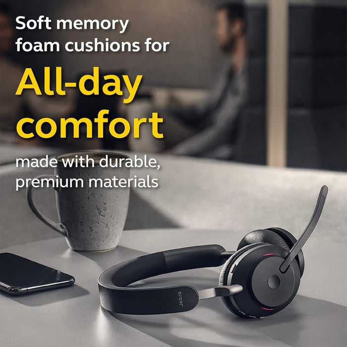 Jabra Evolve2 65 UC Wireless Bluetooth On Ear Headphone with Mic (BRAND NEW/SEALED) - Unboxify