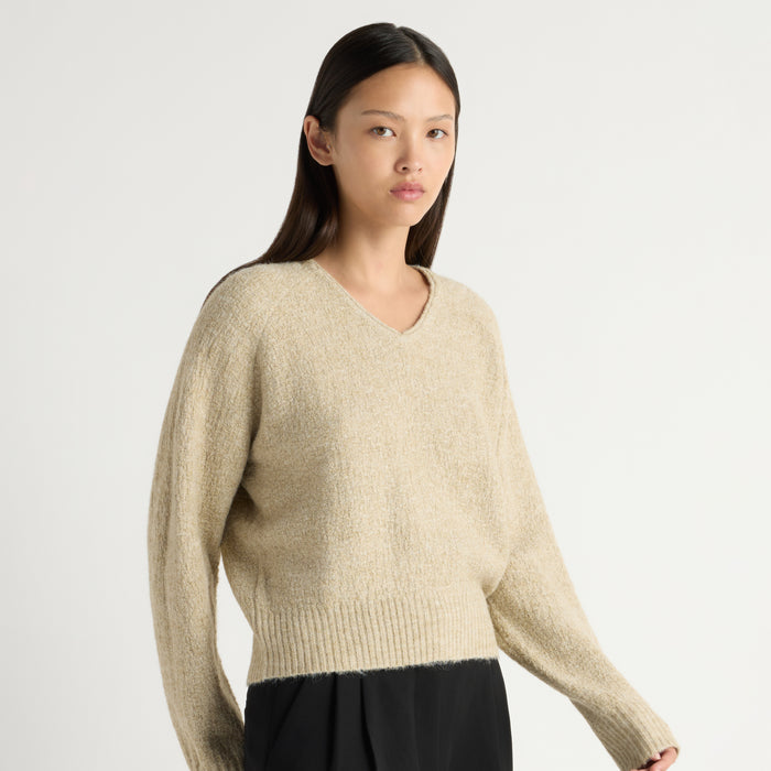 Jace Fuzzy V-Neck Sweater