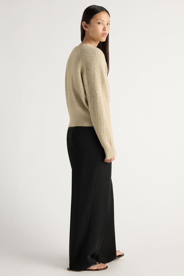 May-Li | Jace Fuzzy V-Neck Sweater in Size Small