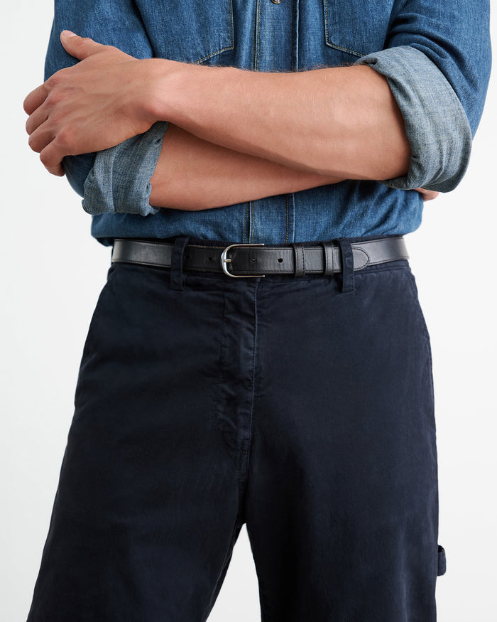 BLACK W/ SHINY SILVER BUCKLE