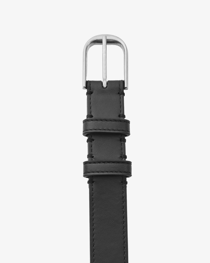 BLACK W/ SHINY SILVER BUCKLE