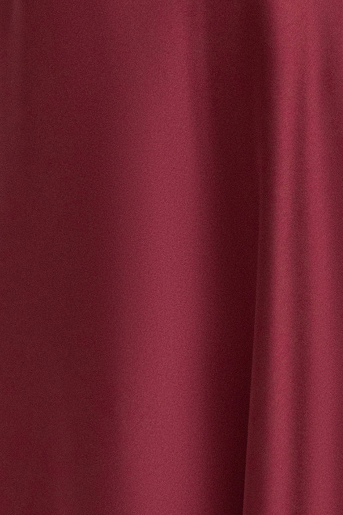 "Jade" Satin Tie Neck Ruched Dress