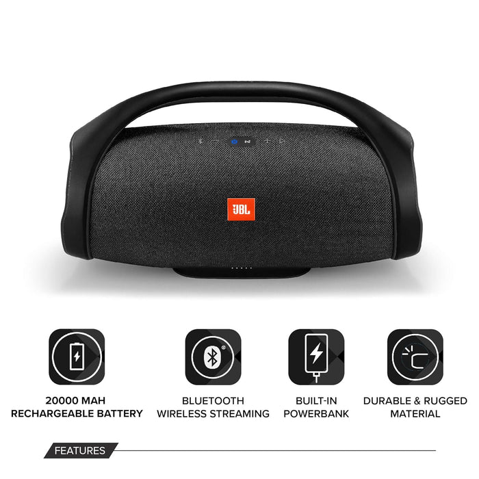 JBL Boombox 60 Watt 1.0 Channel Wireless Bluetooth Portable Speaker (Black) - Unboxify