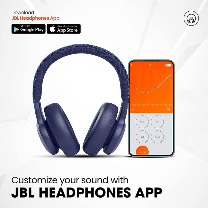 JBL Live 660NC, Smart Adaptive Noise Cancelling Bluetooth Wireless Over Ear Headphones with Mic (UNBOXED) - Unboxify