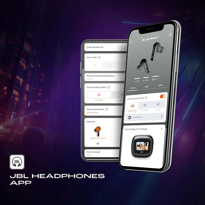 JBL New Launch Live Beam 3, Hi-Res Audio True ANC TWS, Smart Case with Touch Display - Unboxify