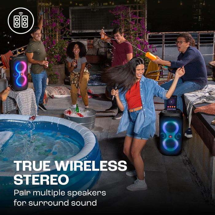 JBL Partybox 110 | Wireless Bluetooth Party Speaker | 160W Monstrous Pro Sound | Dynamic Light Show | Upto 12Hrs Playtime | Built-in Powerbank | Guitar & Mic Support PartyBox App (Black) - Unboxify