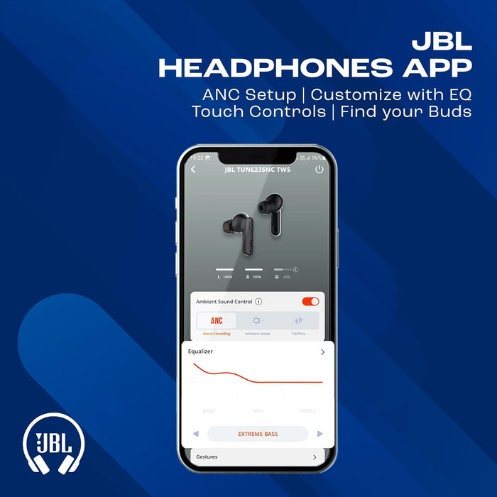 JBL Tune 235NC in Ear Wireless ANC Earbuds (TWS), Massive 40Hrs Playtime with Speed Charge (Black) - Unboxify