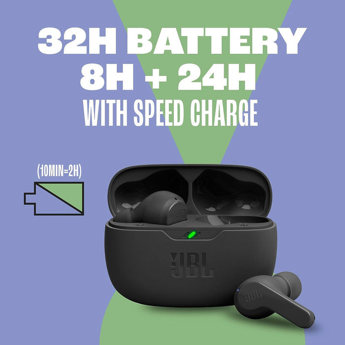 JBL Vibe Beam TWS, 32Hr Playtime, IP54, Smart Ambient & TalkThru Mode Bluetooth Headset - Unboxify