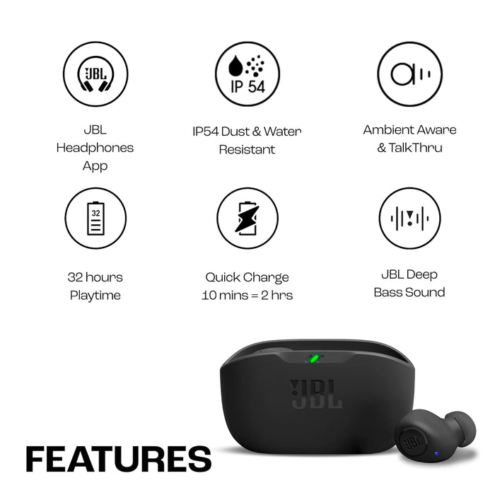 JBL Wave Buds in-Ear Wireless Earbuds (TWS) with Mic - Unboxify