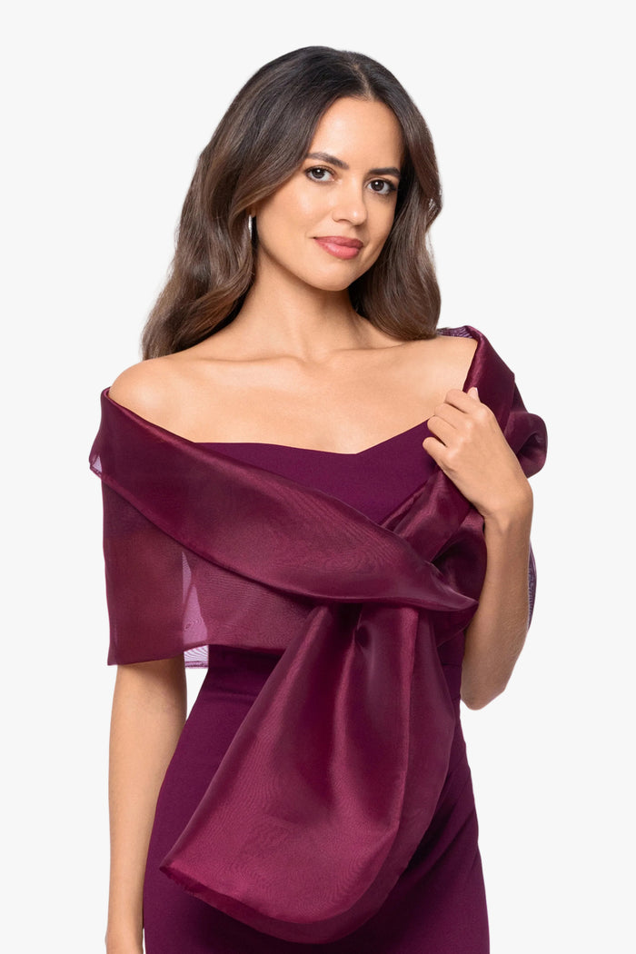 "Joan" Pull Through Organza Shawl Wrap