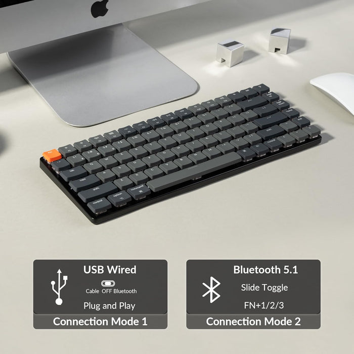 Keychron K3 Version 2, 84 Keys Ultra-Slim Wireless Bluetooth/USB Wired Mechanical Keyboard (Ten Keys Missing)