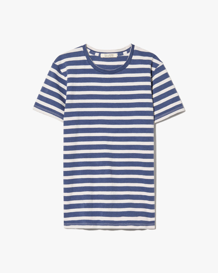 FRENCH BLUE/OFF WHITE STRIPE
