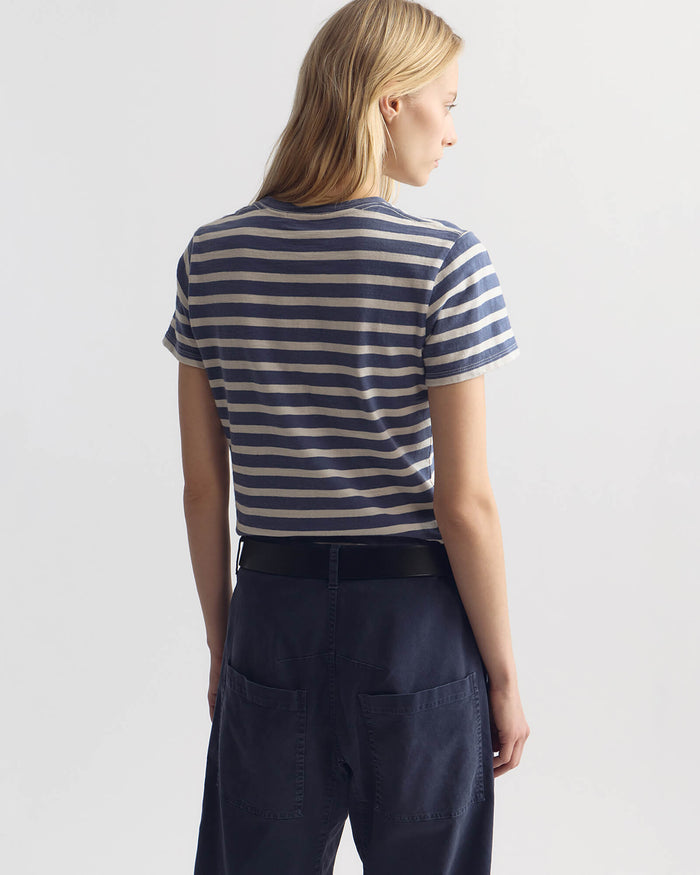 FRENCH BLUE/OFF WHITE STRIPE