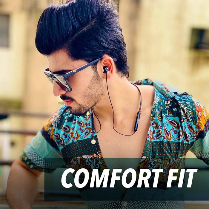 Leaf Flex Wireless Bluetooth Earphones with 8 Hours Battery and mic (Carbon Black)