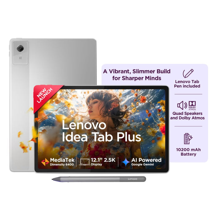 Lenovo Idea Tab Plus with Pen 12 GB RAM 256 GB ROM 12.1 inch with Wi-Fi Only MediaTek 6400 Tablet (Cloud Grey)