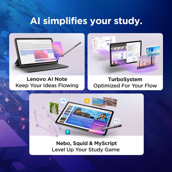 Lenovo Idea Tab Smartchoice |11" Display, 2.5K Resolution, 90Hz Refresh|8GB RAM, 256GB ROM| MediaTek Dimensity 6300| 7040mAh|4 Speakers| USB-C |Wi-Fi | Luna Grey - Unboxify