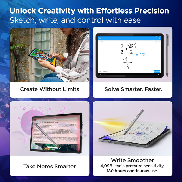 Lenovo Idea Tab Smartchoice |11" Display, 2.5K Resolution, 90Hz Refresh|8GB RAM, 256GB ROM| MediaTek Dimensity 6300| 7040mAh|4 Speakers| USB-C |Wi-Fi | Luna Grey - Unboxify