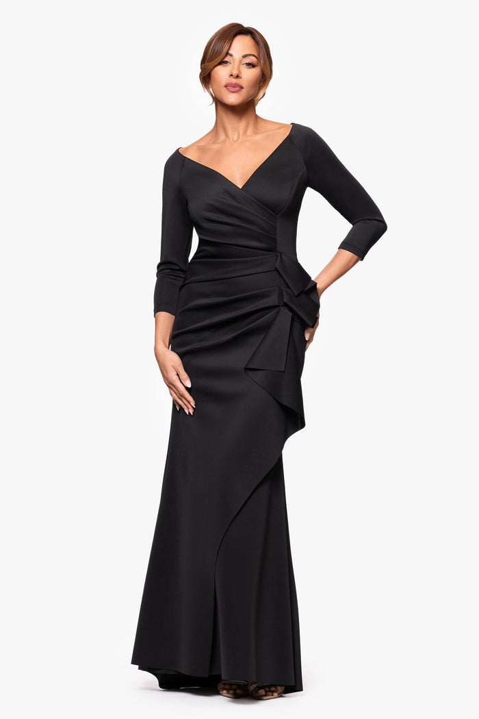 "Lexi" Techno Scuba Long Sleeve Dress