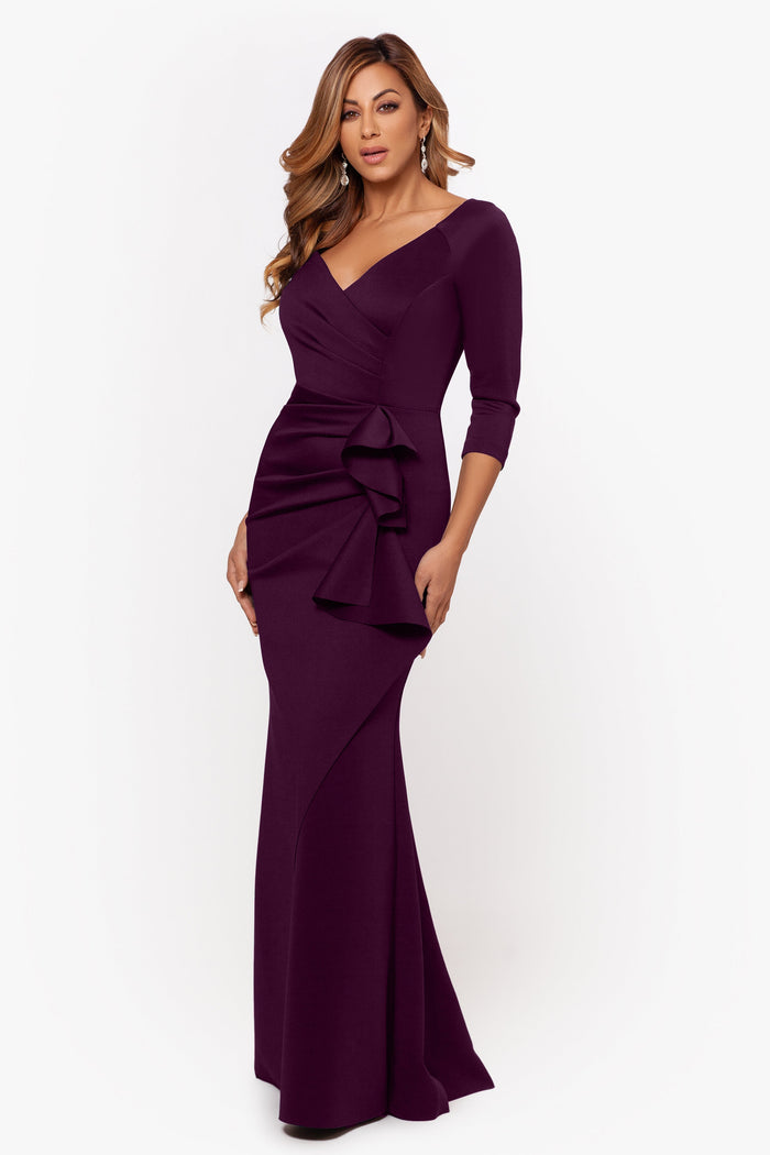 "Lexi" Techno Scuba Long Sleeve Dress