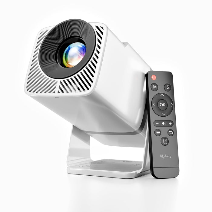 Lifelong Electronics Lightbeam X Smart Projector | Android, 1080P & 4K Ultra HD Support, 2X 3500 Lumens, 720p Native | For Room & Outdoors | All OTT Apps | WiFi/BT,Mirroring,USB,ARC,HDMI,180°,Speakers - Unboxify