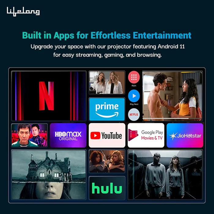 Lifelong TruePixel Pro Smart LED Projector with Built-In Live TV