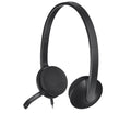 Logitech H340 Stereo Wired Over Ear Headphones with Mic with Noise-Cancelling, USB, Pc/Mac/Laptop - Black - Unboxify