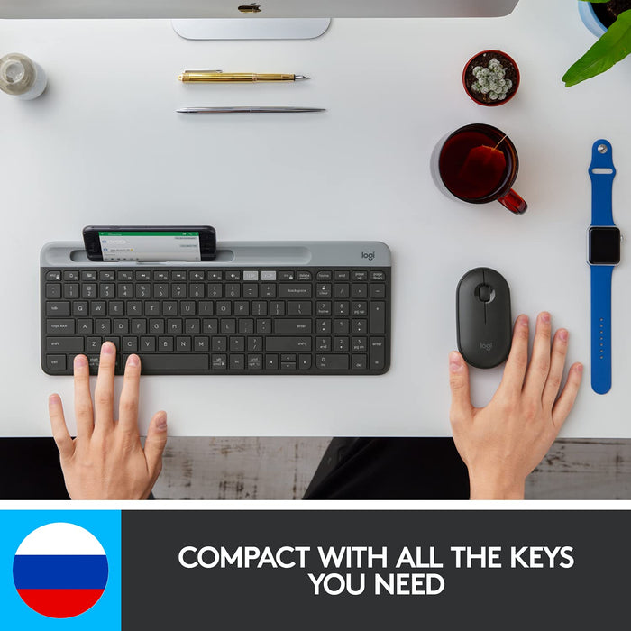 Logitech K580 Slim Multi-Device Wireless Keyboard Bluetooth/Receiver - Unboxify