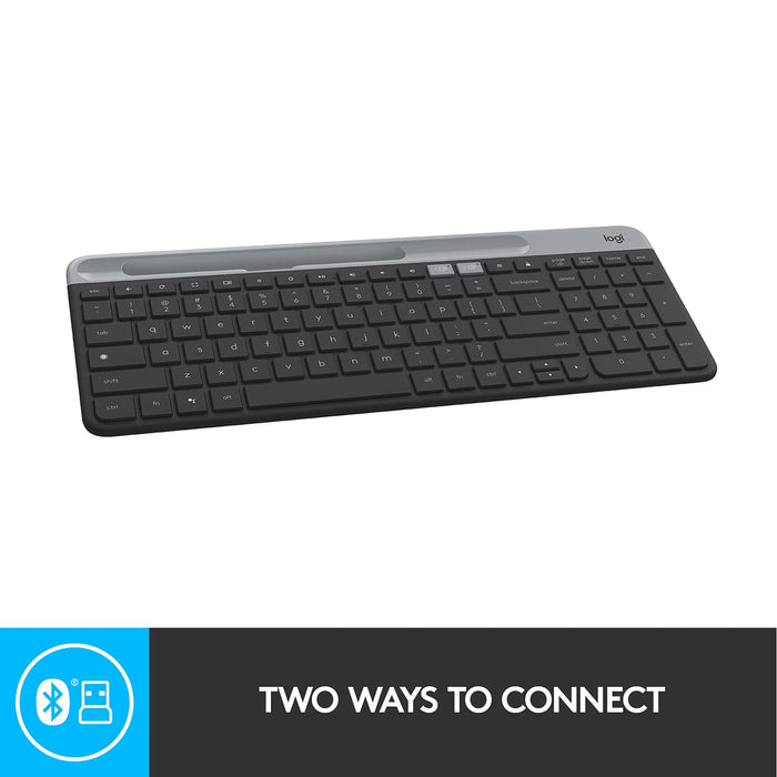 Logitech K580 Slim Multi-Device Wireless Keyboard Bluetooth/Receiver - Unboxify