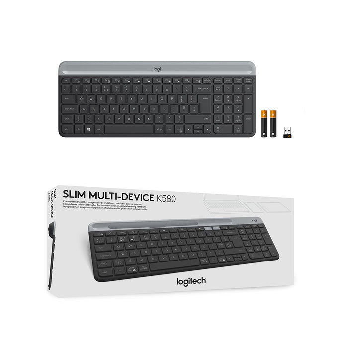 Logitech K580 Slim Multi-Device Wireless Keyboard Bluetooth/Receiver - Unboxify