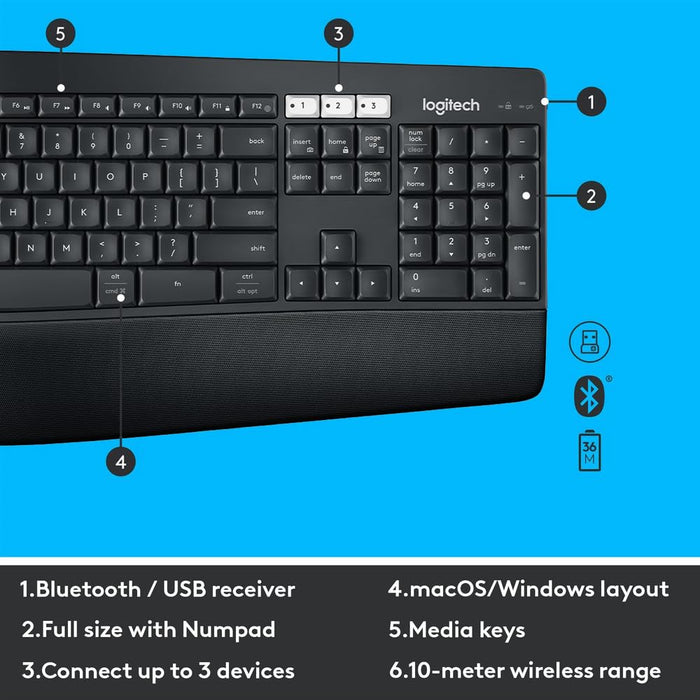 Logitech MK850 Multi-Device Wireless Keyboard and Mouse Set - Unboxify