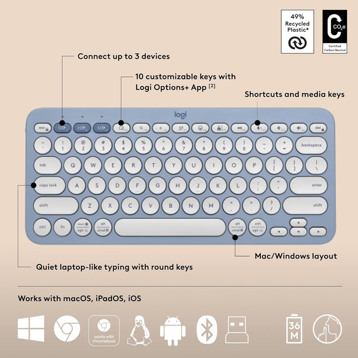 Logitech Pebble 2 Combo - Wireless Keyboard and Mouse - Unboxify