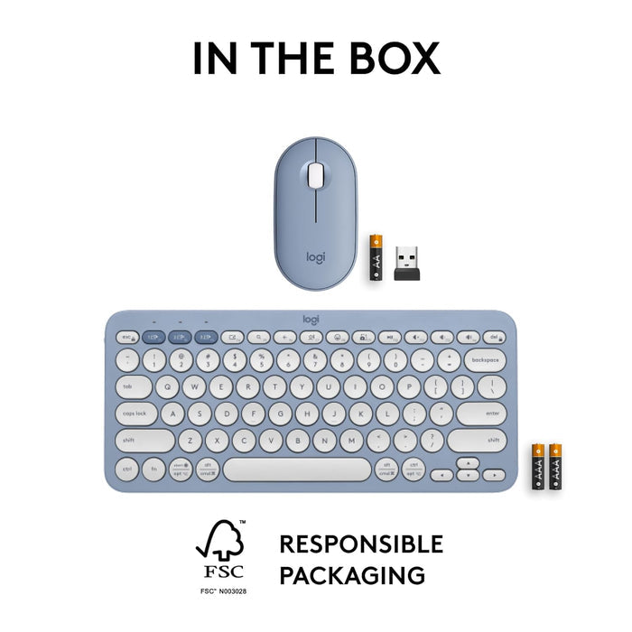 Logitech Pebble 2 Combo - Wireless Keyboard and Mouse - Unboxify