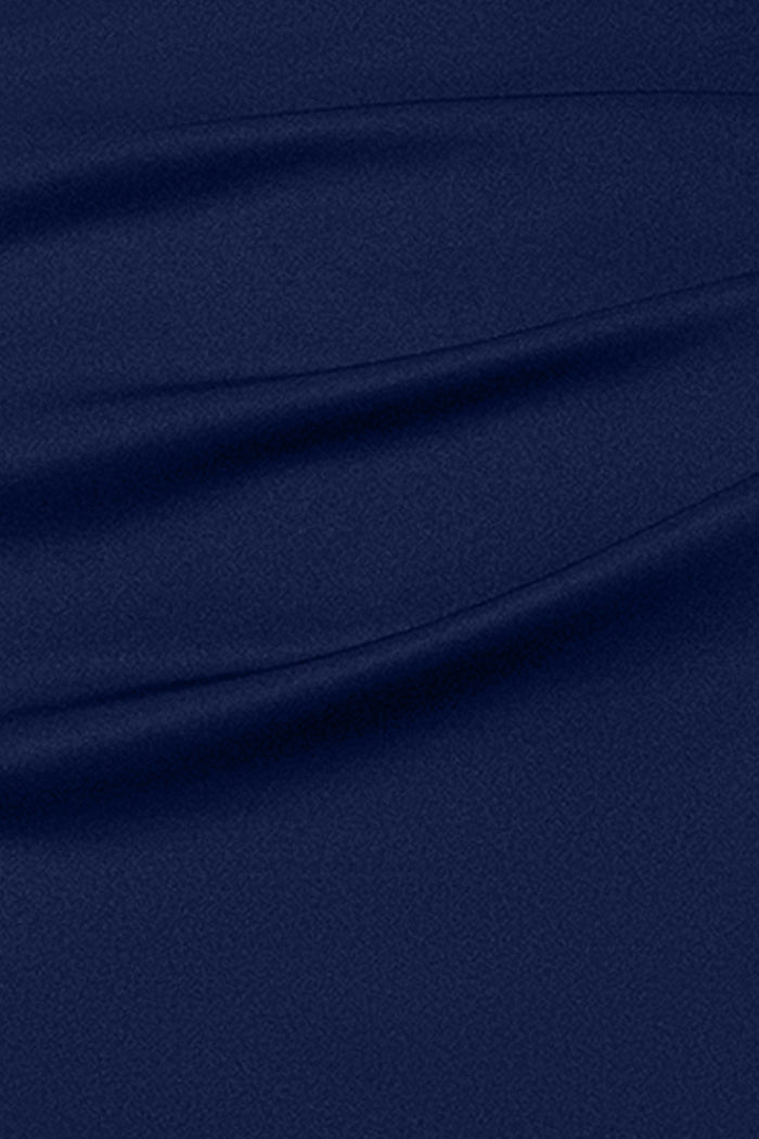 "Lyla" Techno Scuba Asymmetrical Neckline Dress