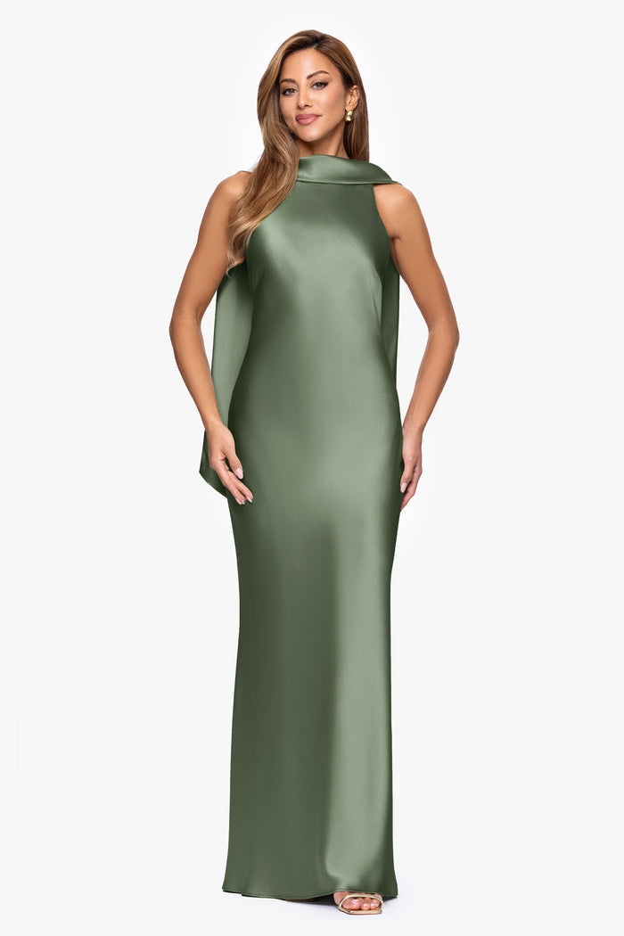 "Mackenzie" Satin Back Sash Dress