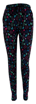 Black Magic Paws Joggers with colorful heart and paisley paw prints design
