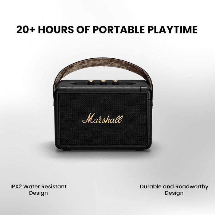 Marshall Kilburn II 36W Portable Bluetooth Speaker - Black & Brass (BRAND NEW/SEALED) - Unboxify