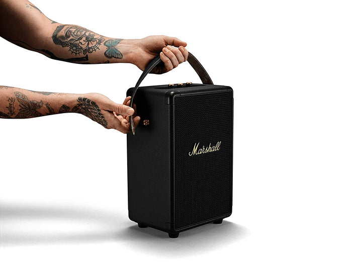 Marshall Tufton 80 Watt Wireless Bluetooth Portable Speaker (Black & Brass) - Unboxify