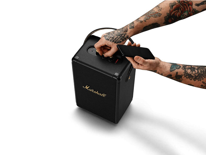 Marshall Tufton 80 Watt Wireless Bluetooth Portable Speaker (Black & Brass) - Unboxify