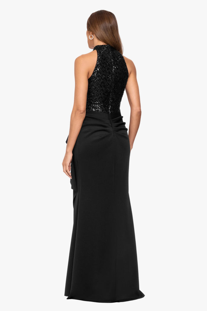 "Maude" Sequin & Techno Scuba Combo Dress