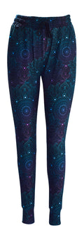 Slim fit Midnight Mandala Joggers with subtle mandala pattern, cuffed bottoms, drawstring waist, and pockets in soft magic fabric