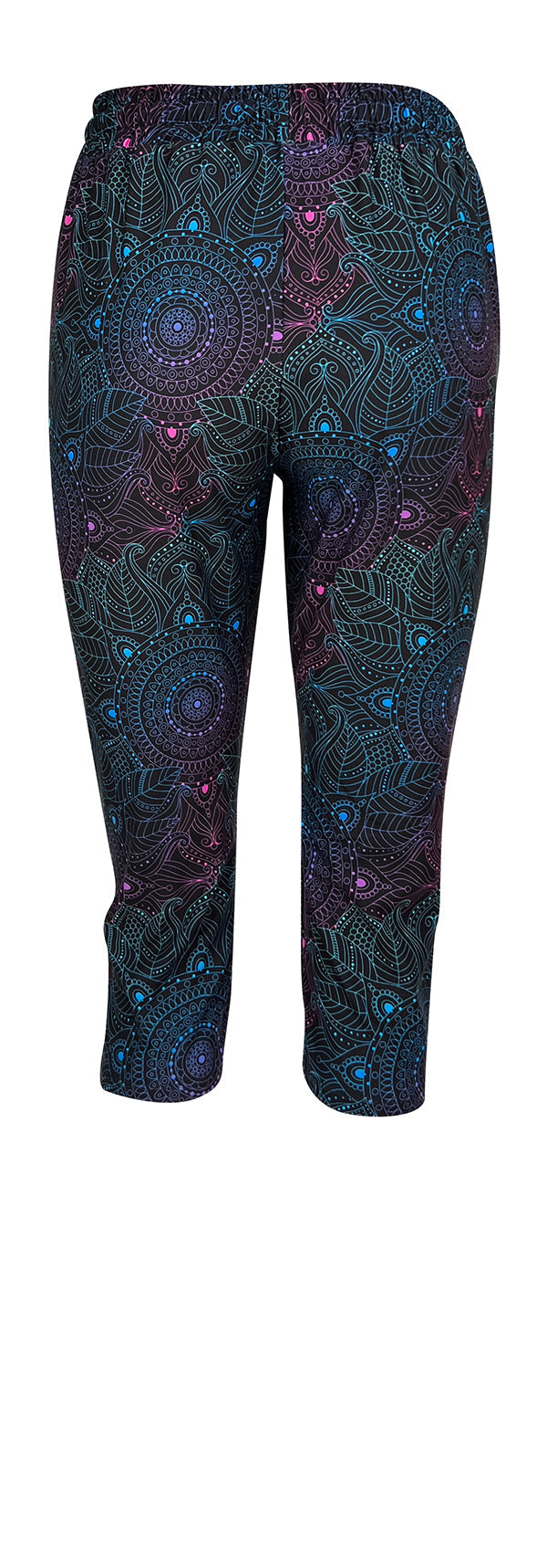Slim fit Midnight Mandala Joggers with subtle mandala pattern, cuffed bottoms, drawstring waist, and pockets in soft magic fabric