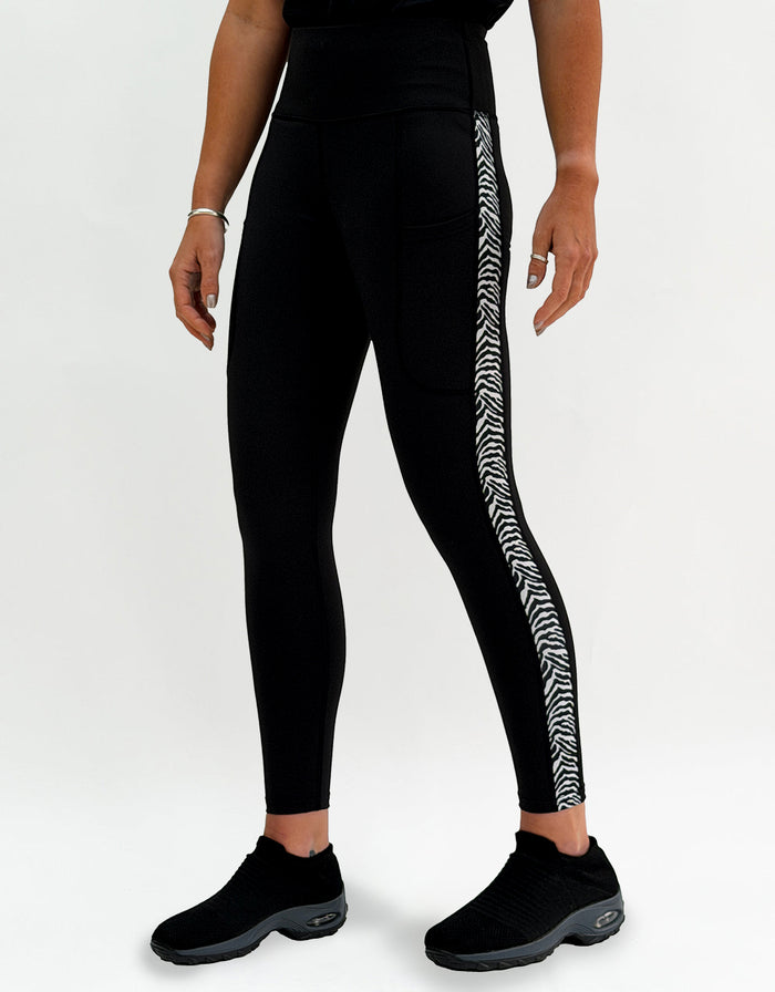 Midnight Zebra Side Stripe Activewear + Pockets