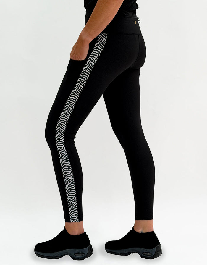 Midnight Zebra Side Stripe Activewear + Pockets